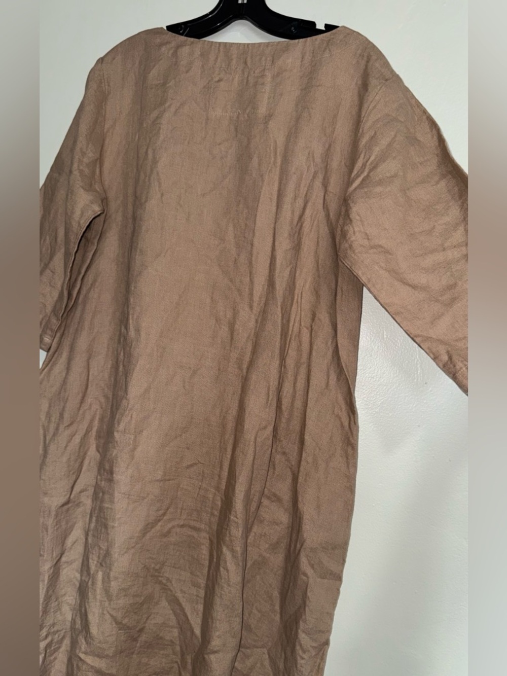 notPERFECTLINEN Taupe Linen Midi Dress - Picture 6 of 9